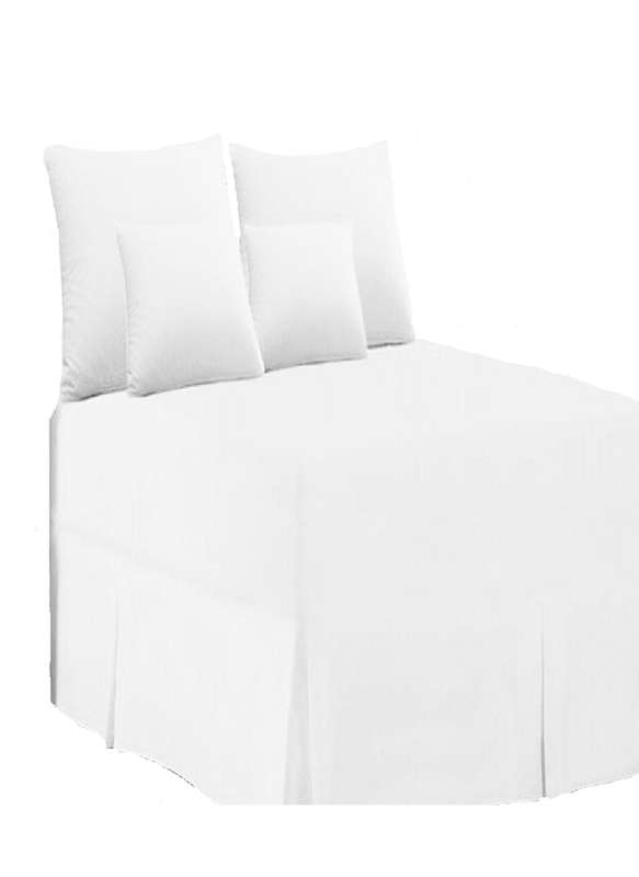 SMTE 5 Piece White Bed Sheet Set - Double with keychain
