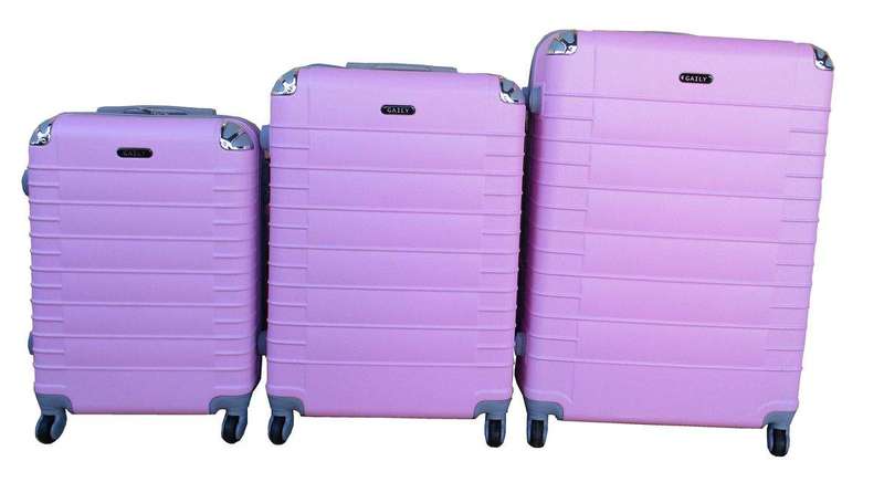 SMTE 3 Piece Holiday Luggage Set - 30 inch - Light Pink with keychain