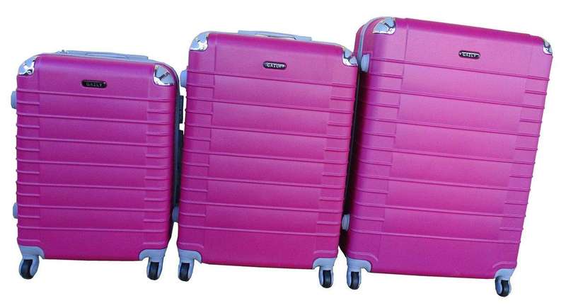 SMTE 3 Piece Holiday Luggage Set - 30 inch - Pink with keychain