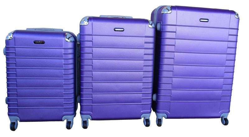 SMTE 3 Piece Holiday Luggage Set - 30 inch - Purple with keychain