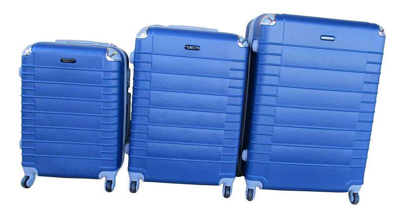 SMTE 3 Piece Holiday Luggage Set - 30 inch - Blue with keychain