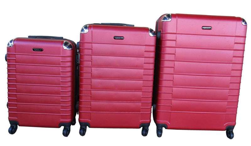 SMTE 3 Piece Holiday Luggage Set - 30 inch - Red with keychain