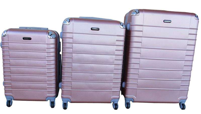 SMTE 3 Piece Holiday Luggage Set - 30 inch - Rose Gold with keychain