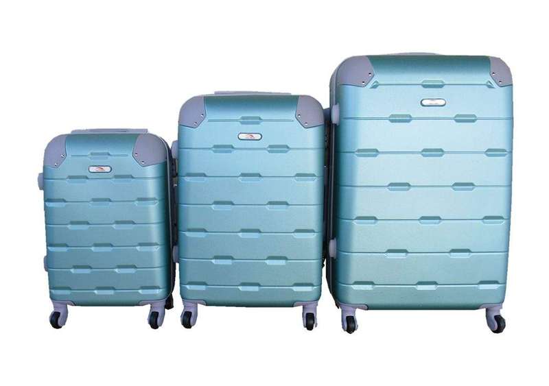 SMTE 3 Piece Luggage Set - Apple Green with keychain