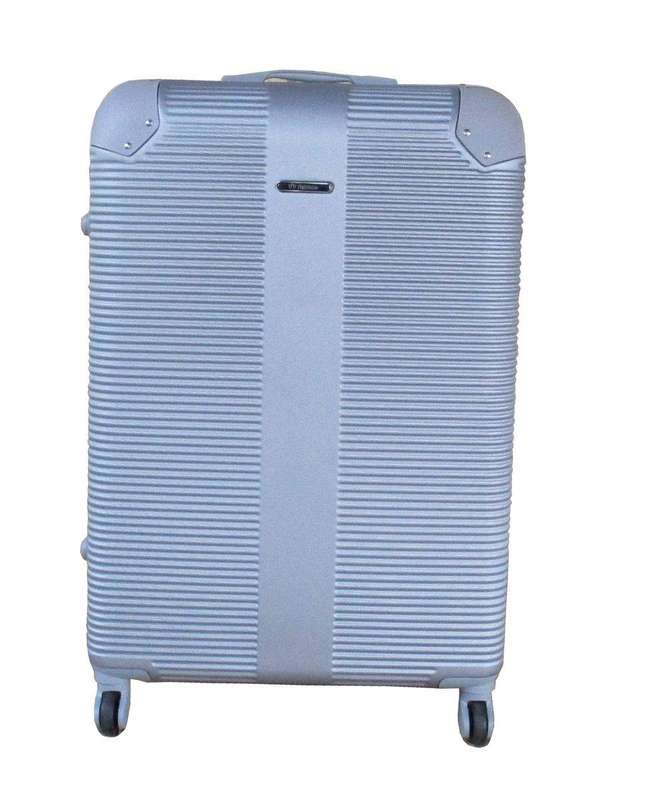 SMTE 1 Piece Hard Outer Shell Luggage 19" - Silver with keychain