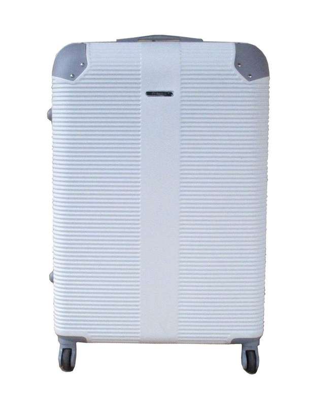 SMTE 1 Piece Hard Outer Shell Luggage - 30" - White with keychain