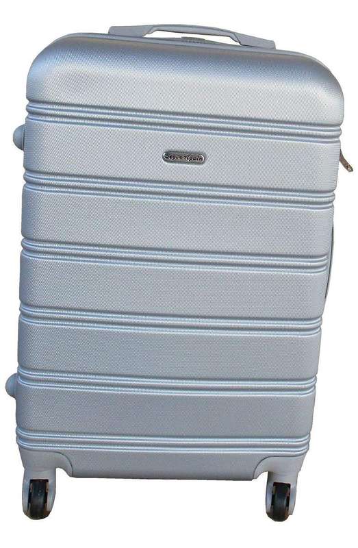SMTE 1 Piece Premium Travel Luggage Bag 22" - Silver with keychain