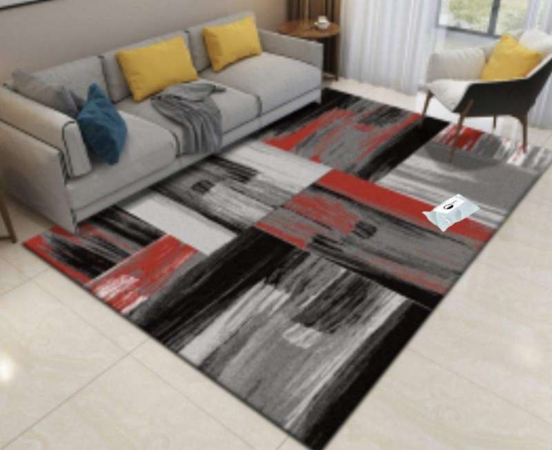 SMTE Quality Modern 3D Geometric Design Area 333 Rug & SMTE Tieback with keychain