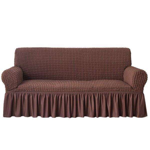 SMTE Sofa Covers 3, 2 and 1 seater - Brown with keychain