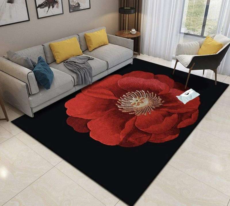 SMTE Quality Modern 3D Geometric Design Area 29 Rug & SMTE Tieback with keychain