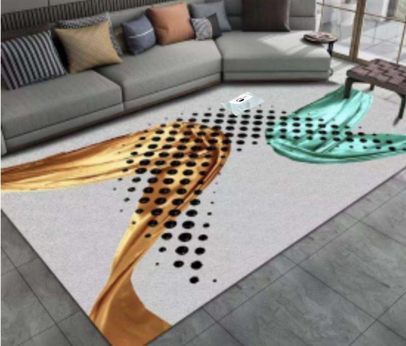 SMTE Quality Modern 3D Geometric Design Area 25 Rug & SMTE Tieback with keychain