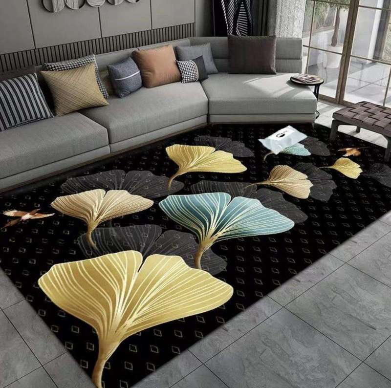 SMTE Quality Modern 3D Geometric Design Area 22 Rug & SMTE Tieback with keychain