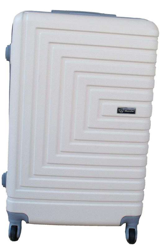 SMTE 1 Piece Mooistar 20 inch Travel Luggage Suitcase Bag - Cream White with keychain