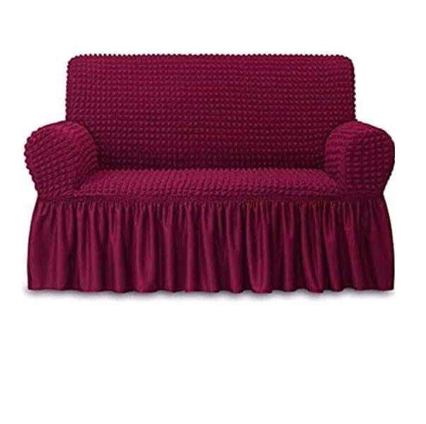 SMTE 4 Pack Seater 2,2,1,1, Sofa / Couch Covers - Maroon with keychain