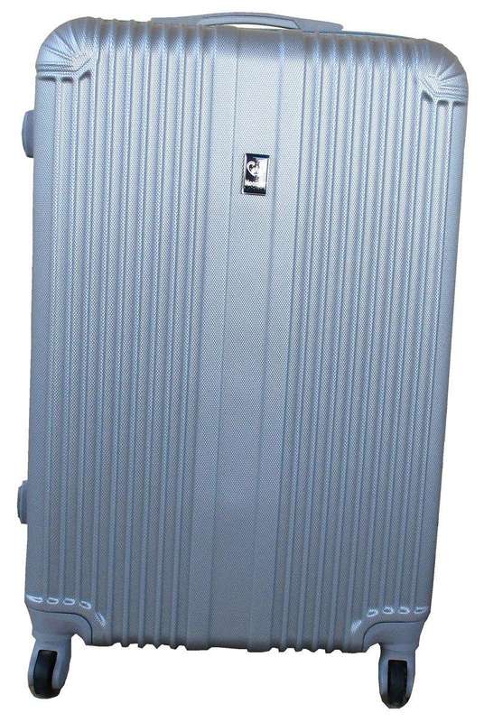 SMTE Mooistar 19 inch Travel Luggage Suitcase Bag - Silver with keychain