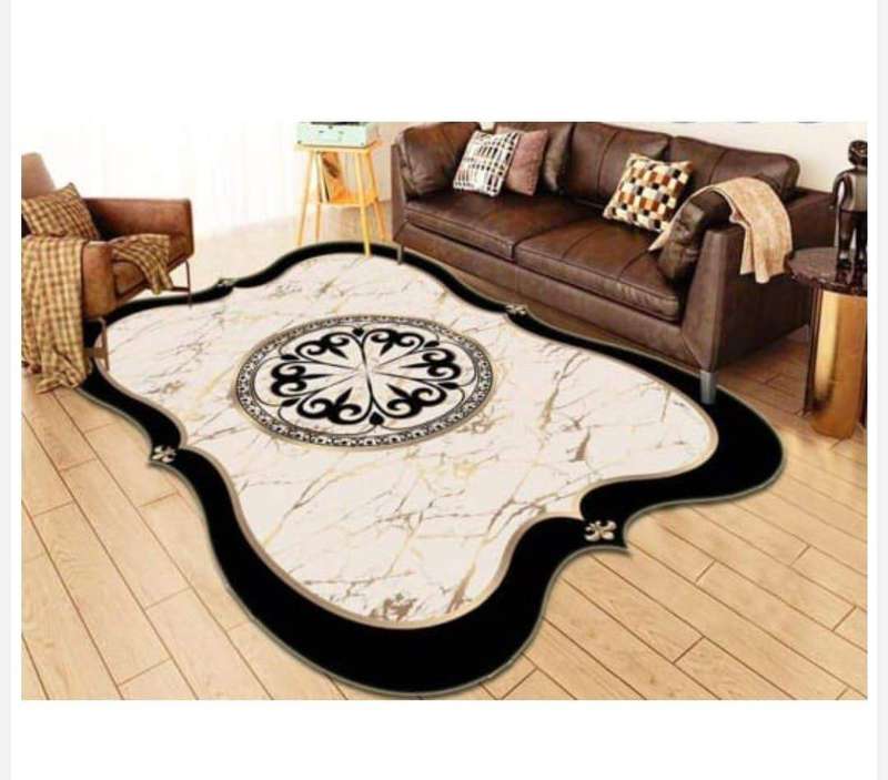 SMTE Dream world 3D printed European Style Rugs - White Black with keychain
