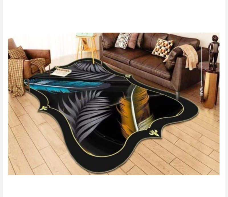 SMTE Dream world 3D printed European Style Rugs - Black with keychain