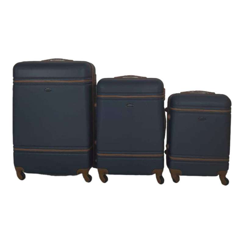 SMTE- Quad Wheel Quality Travel Ware -3 Piece Luggage Set-NX0 - Blue with keychain