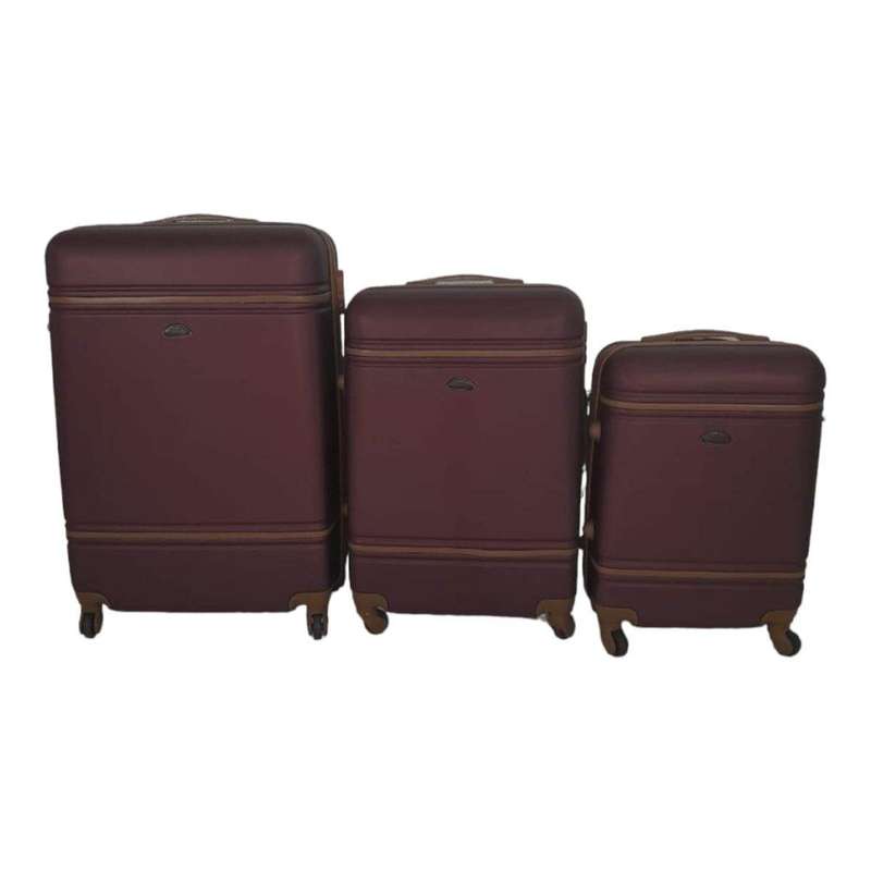 SMTE- Quad Wheel Quality Travel Ware -3 Piece Luggage Set-NX0 - Purple with keychain
