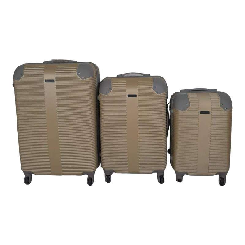 SMTE- Quad Wheel Quality Travel Ware-3 Piece luggage Set - Protected - Yellow with keychain
