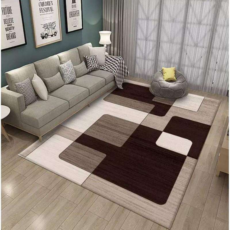 SMTE 200cm by 150cm - Modern 3D Chess and Geometry mix Design Rug, Carpet with keychain