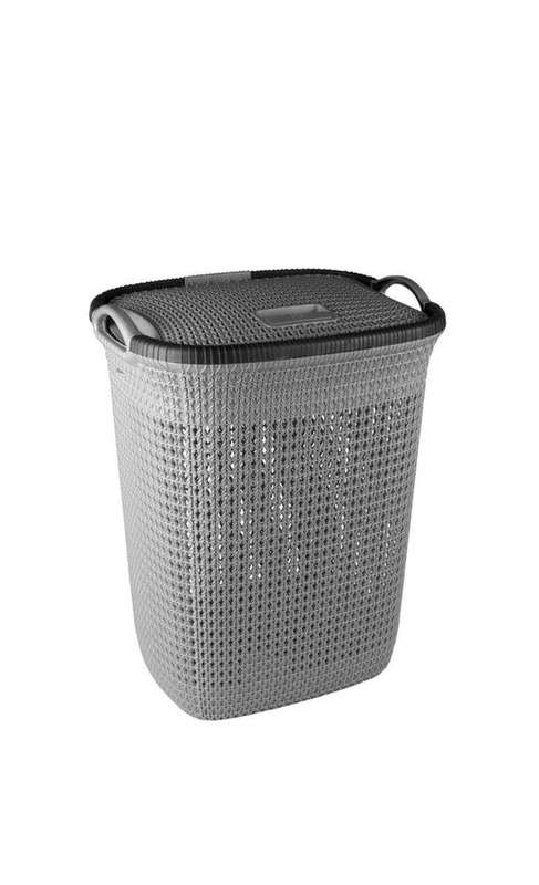 SMTE Dream world 50L Wide Washing Basket - Grey with keychain