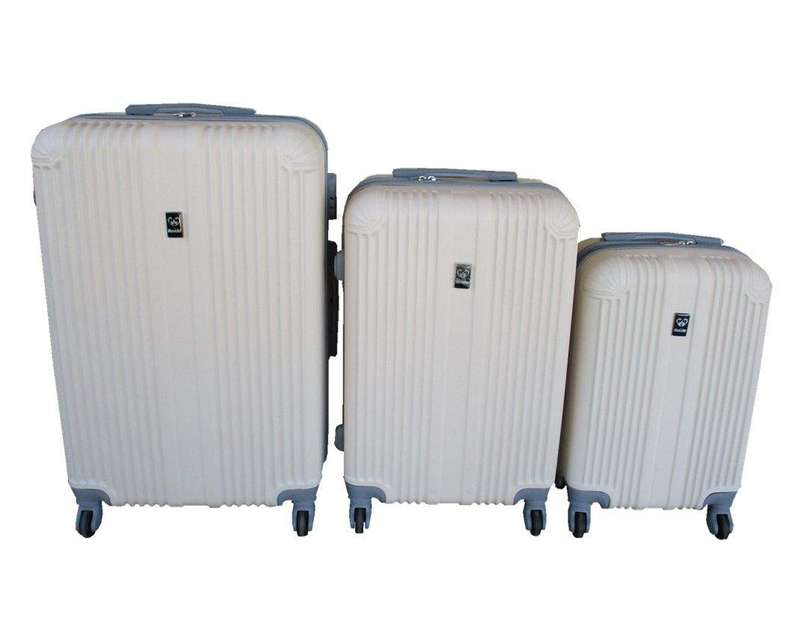 SMTE 3-Piece Travel Luggage Suitcase Bag Set-Stylish, and Convenient-Cream White with keychain