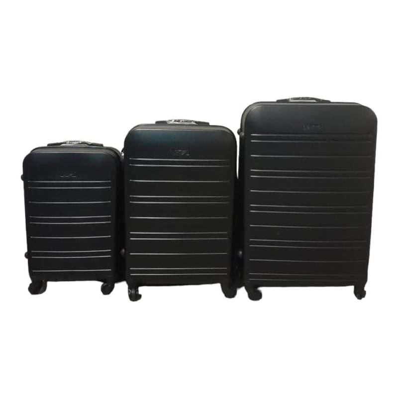 SMTE-Infinite Quality Travel Ware - 3 Piece Luggage Set - Black C1 with keychain