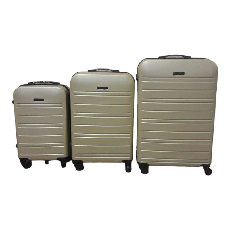 SMTE-Infinite Quality Travel Ware - 3 Piece Luggage Set - Gold C5 with keychain