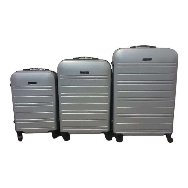 SMTE - Infinite Quality Travel Ware - 3 Piece Luggage Set - Silver C4 with keychain