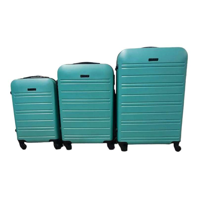 SMTE - Infinite Quality Travel Ware - 3 Piece Luggage Set - Turquoise C4 with keychain