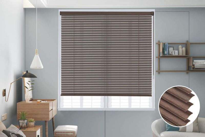 SMTE-WD-Quality Roller PVC Blinds -Grey - 150 W x 180 L cm - Brown with keychain