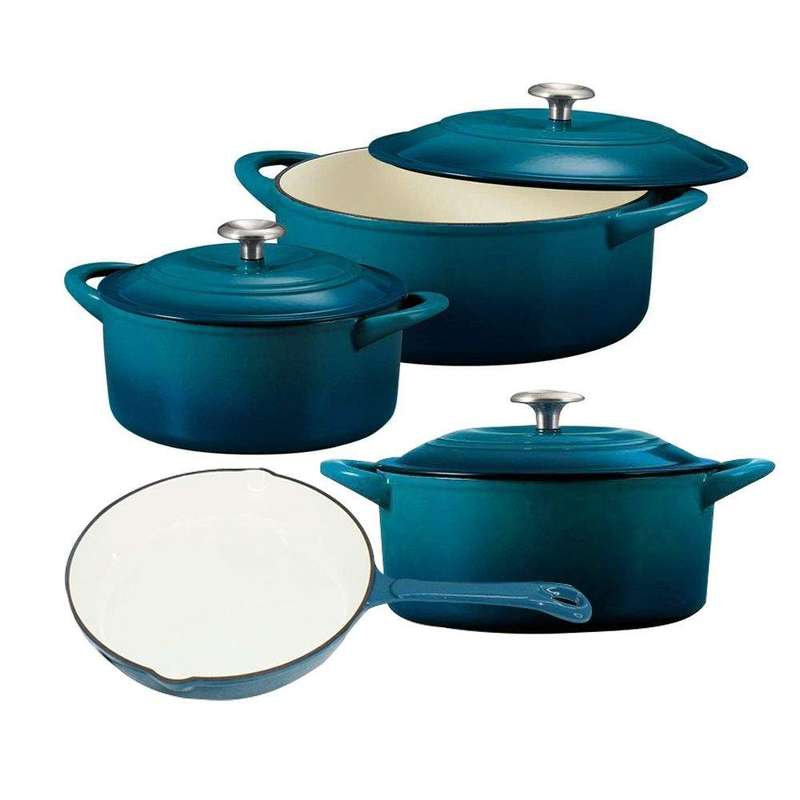 SMTE DH - Ceramic pot with lid Enameled Cast Iron - 7Piece with keychain