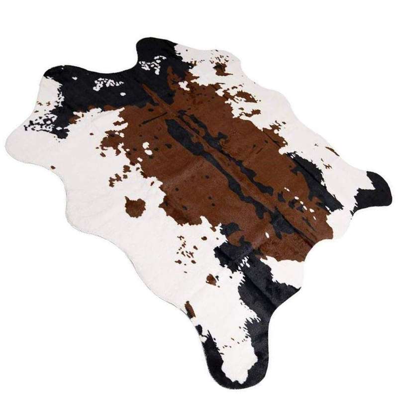 Smte - Animal Print Rug - Cow Print Rug - 120 x 160 cm-1 with keychain