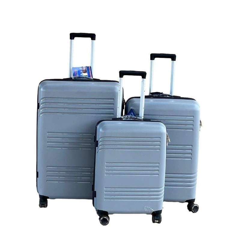 SMTE Le Emporer 3-Piece Suitcase Set - Unbreakable PP Material Luggage - Grey with keychain