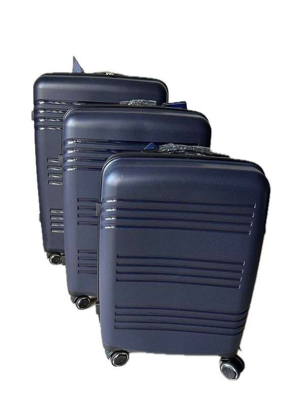 SMTE Le Emporer 3-Piece Suitcase Set - Unbreakable PP Material Luggage - Navy Blue with keychain