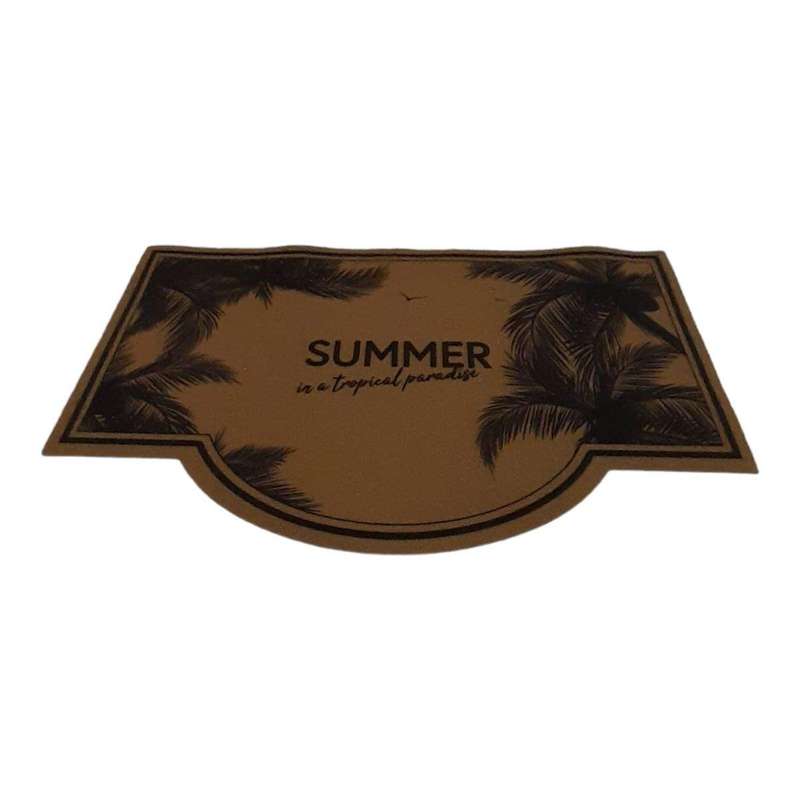 SMTE Welcome Outdoor Doormat- Brown - Flower 2 with keychain