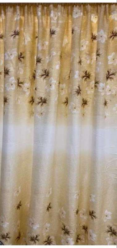 SMTE - Yellow Flowers Theme 3M Curtain 2m Drop - C1 with keychain