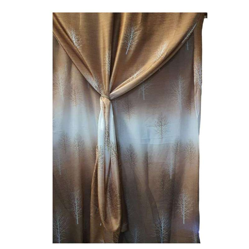 SMTE - Brown Tree Theme 3M Curtain 2m Drop -C1 with keychain
