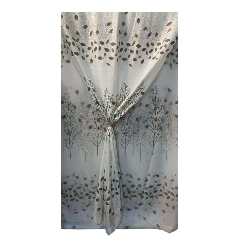 SMTE - White Leafs Theme 3M Curtain 2m Drop - C1 with keychain