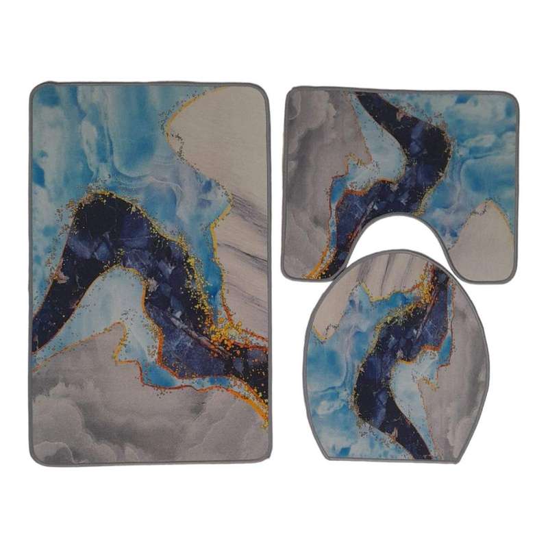 SMTE 3 Piece Non Slip Super Absorbent Bath Mat set tsz7 with keychain