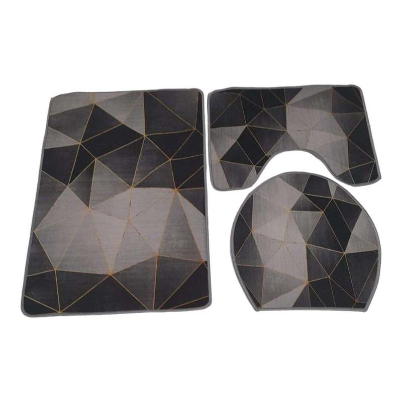 SMTE 3 Piece Non Slip Super Absorbent Bath Mat set tsz3 with keychain