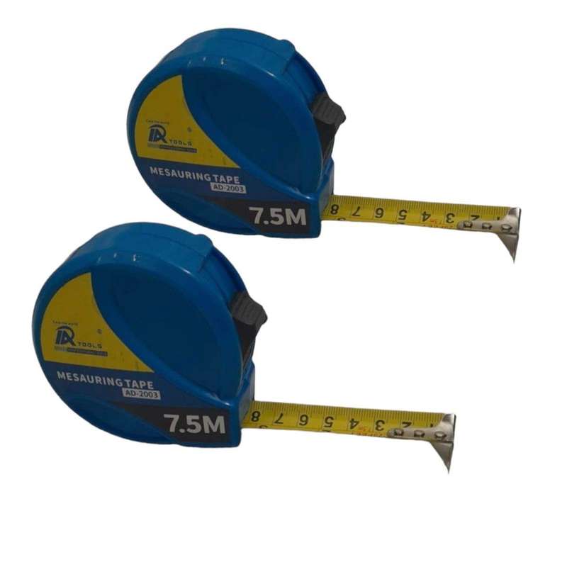 SMTE Measuring Tape - Steel - Blue - 7.5m-2 pack with keychain