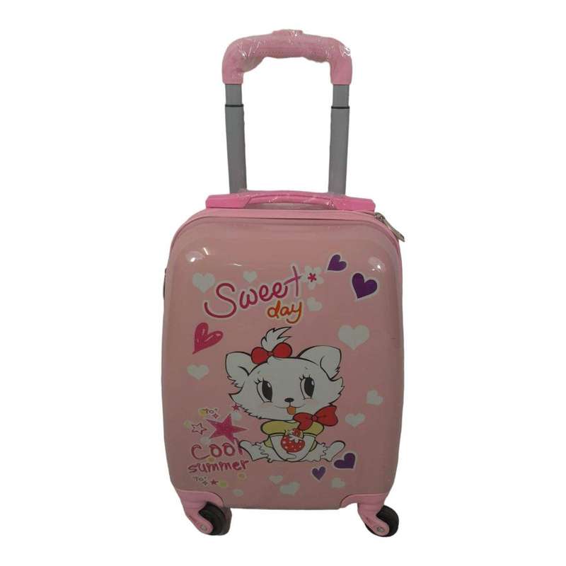 SMTE - Quality Kiddies Cartoons Hand Luggage/ Suitcase for Kids-Cat with keychain