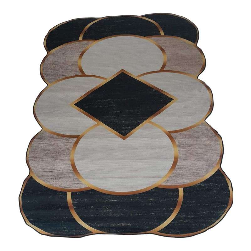 SMTE Quality Large 3D Printed European Style Rug - Brown & Black - F1 - B20 with keychain