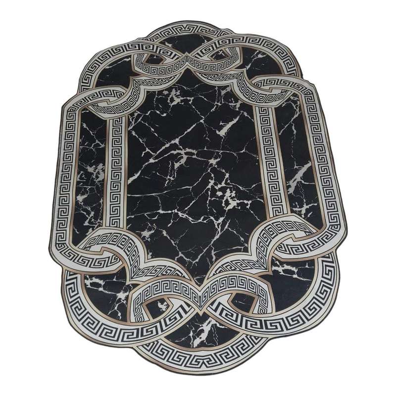 SMTE Quality Large 3D Printed European Style Rug - Black & White - F1 - B19 with keychain