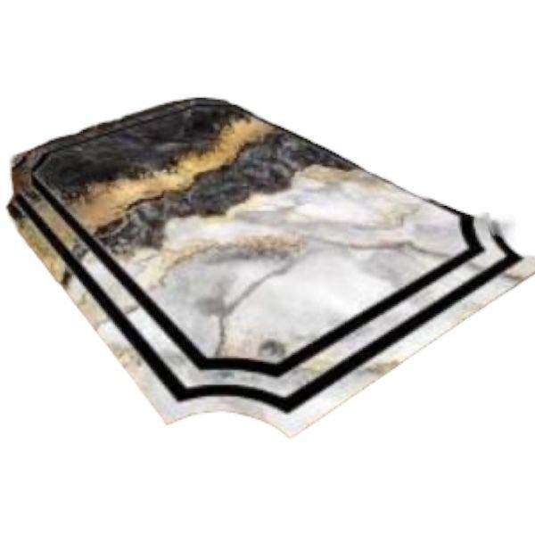 SMTE Quality Large 3D Printed European Style Rug - White & Black - F1 - B18 with keychain