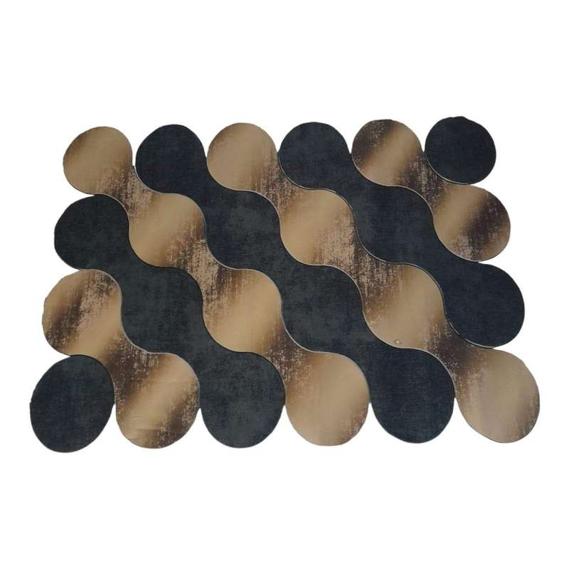 SMTE Quality Large 3D Printed European Style Rug - Black & Gold - F1 - B15 with keychain