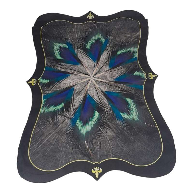SMTE Quality Large 3D Printed European Style Rug - Black & Blue - F1 - B14 with keychain
