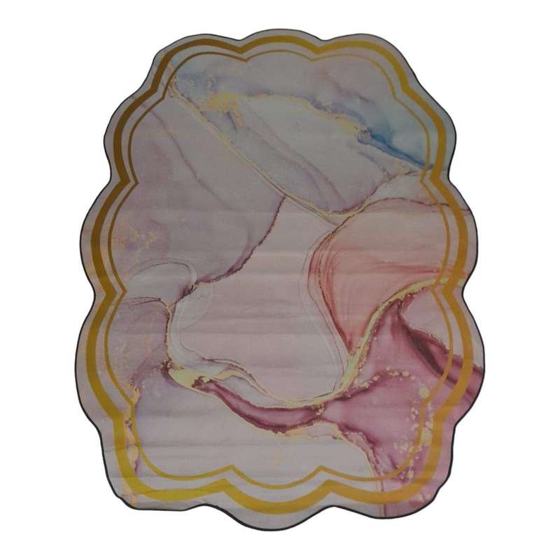 SMTE Quality Large 3D Printed European Style Rug - Pink & Gold - F1 - B10 with keychain
